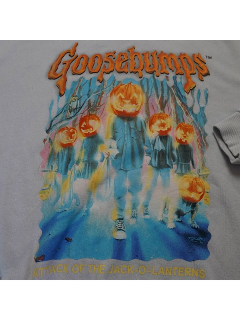 Goosebumps Sweatshirt Womens L Attack of the Jack O Lanterns Halloween Graphic - Picture 3 of 10